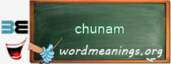 WordMeaning blackboard for chunam